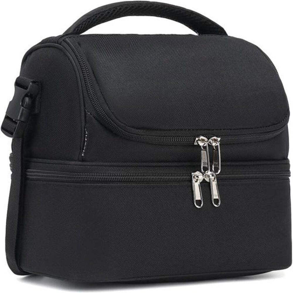 Double Decker Cooler Insulated Lunch Bag Large Tote for Boys, Girls, Men, Women